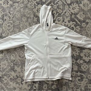 Adidas Cream Zip-Up Hoodie